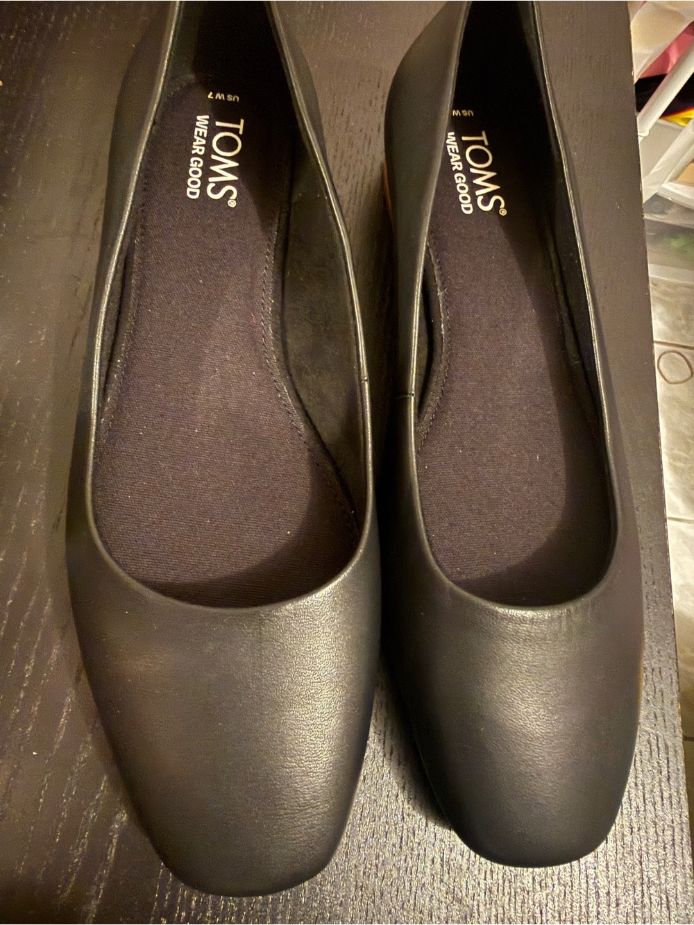 Toms Black Slip-On Classic Ballet Flats